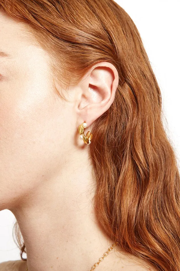 Olive Branch Hoop Earrings Mini Gold Women Chan Luu Earrings