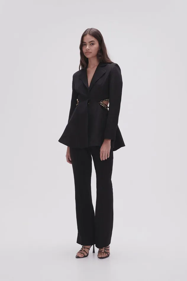 Opal Backless Chainlink Jacket Black Women Aje Blazers Jackets 038 Coats