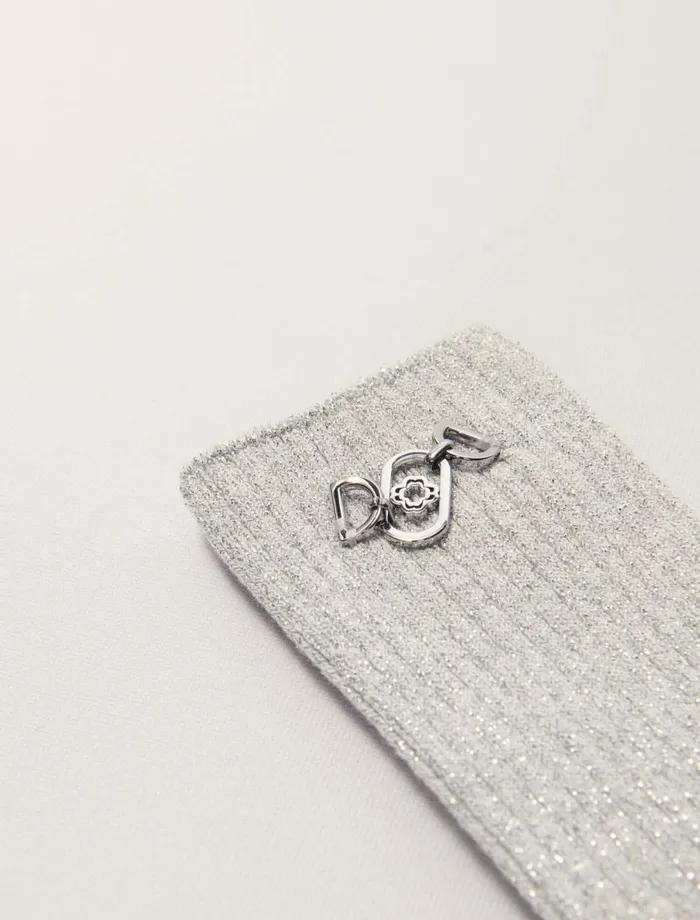 Other Accessories Women Maje Lurex Socks Silver