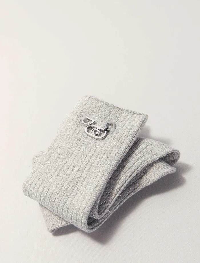 Other Accessories Women Maje Lurex Socks Silver