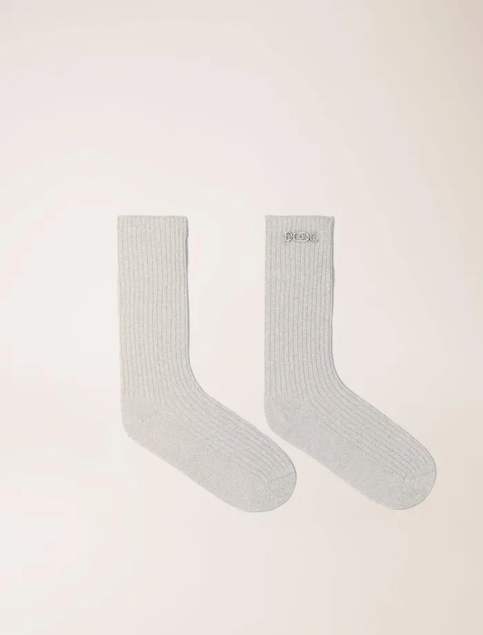 Other Accessories Women Maje Lurex Socks Silver