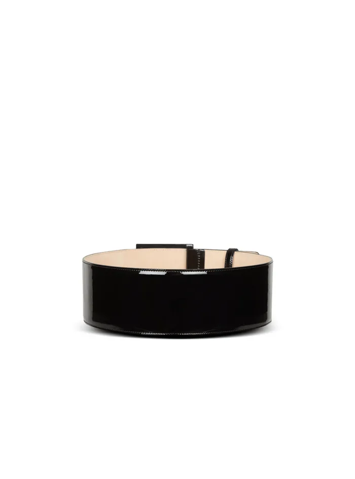 PBelt In Patent Leather Black Women Balmain Belts