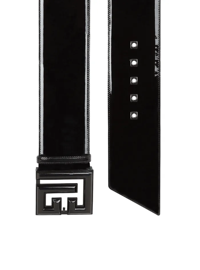 PBelt In Patent Leather Black Women Balmain Belts