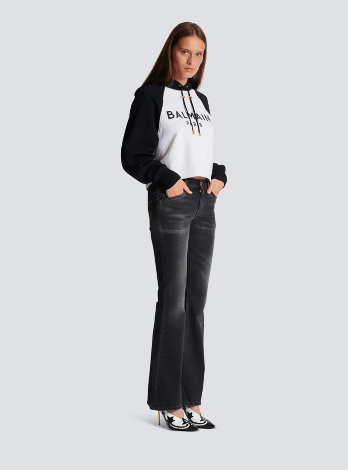 Paris Hoodie Black Women Balmain Sweatshirts