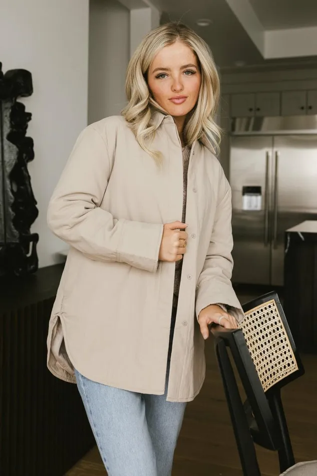 Parker Oversized Jacket In Taupe Taupe Women Bohme Outerwear