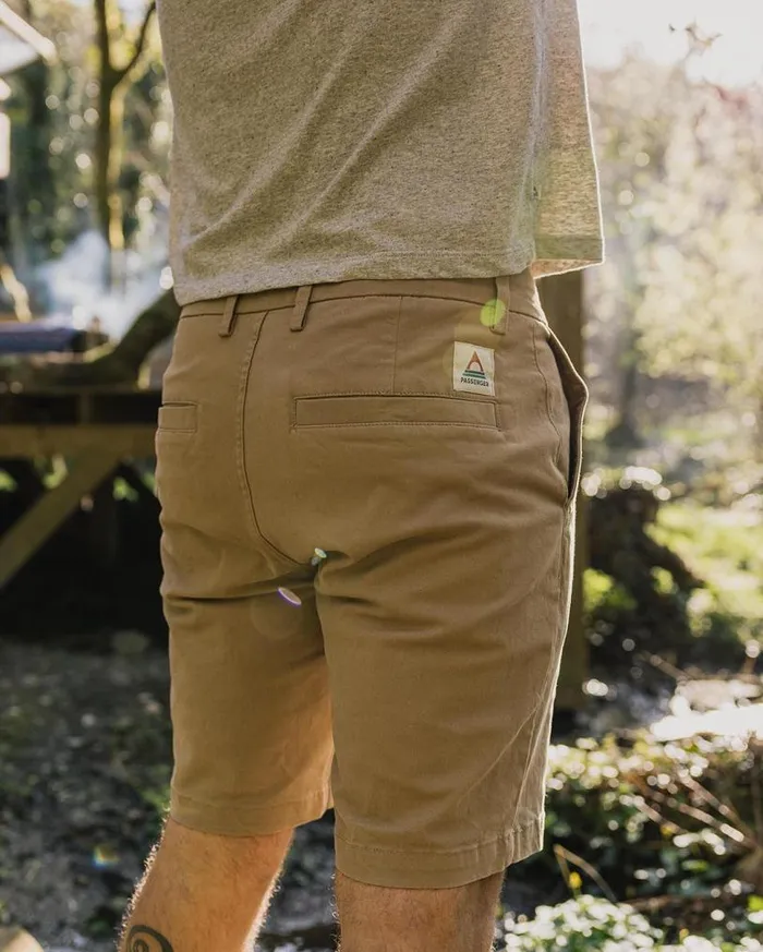 Passenger Clothing 365 Organic Cotton Shorts Chinchilla Brown Men Shorts