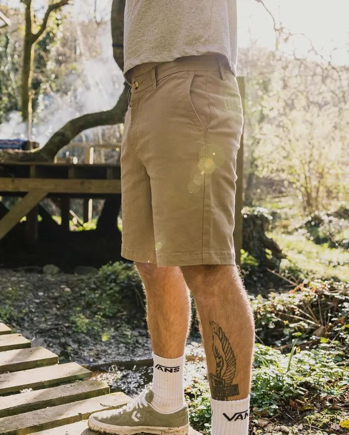 Passenger Clothing 365 Organic Cotton Shorts Chinchilla Brown Men Shorts