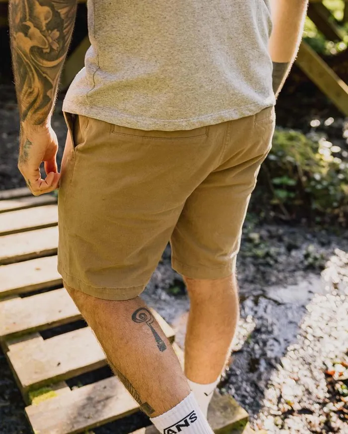Passenger Clothing 365 Organic Cotton Shorts Chinchilla Brown Men Shorts