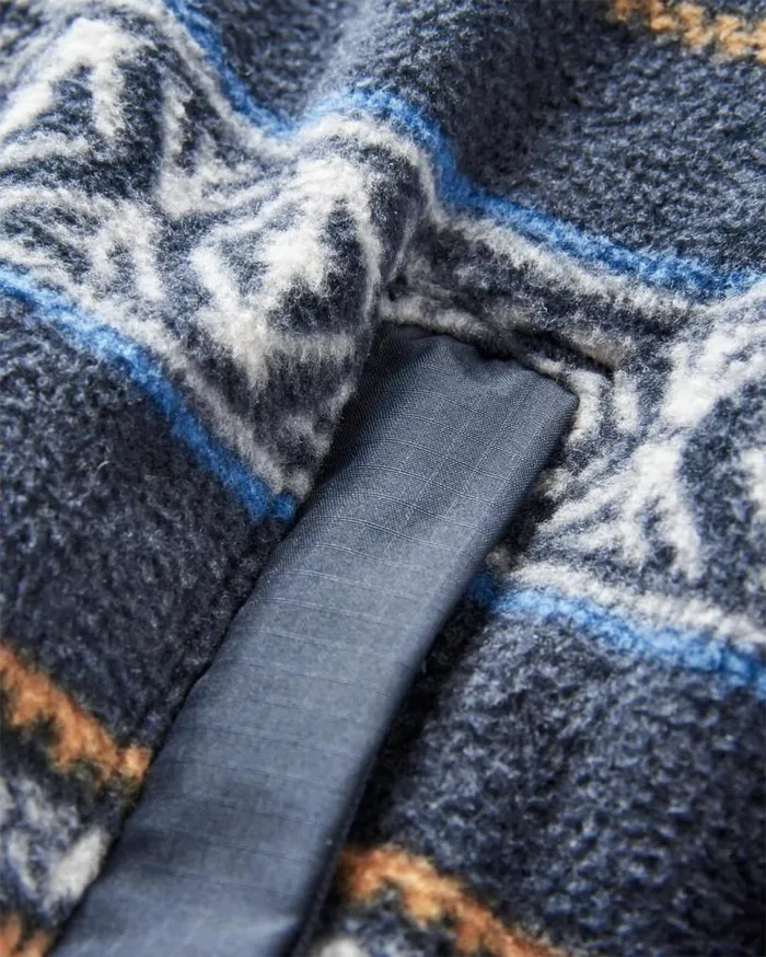 Passenger Clothing Adrift Recycled Polar Fleece Midnight Fairisle Men Fleece