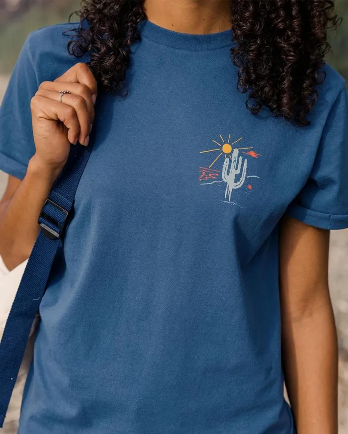 Passenger Clothing Arabica Recycled Cotton Oversized TShirt Dark Denim Women Tops and TShirts