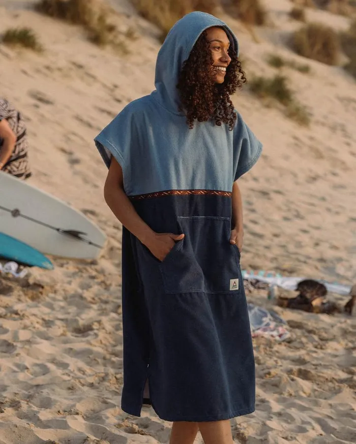 Passenger Clothing Baja Recycled Towel Poncho Provincial Blue Dark Denim WomenMen Changing Robes and Ponchos Passenger Clothing Baja Recycled Towel Poncho Provincial Blue Dark Denim WomenMen Changing Robes and Ponchos