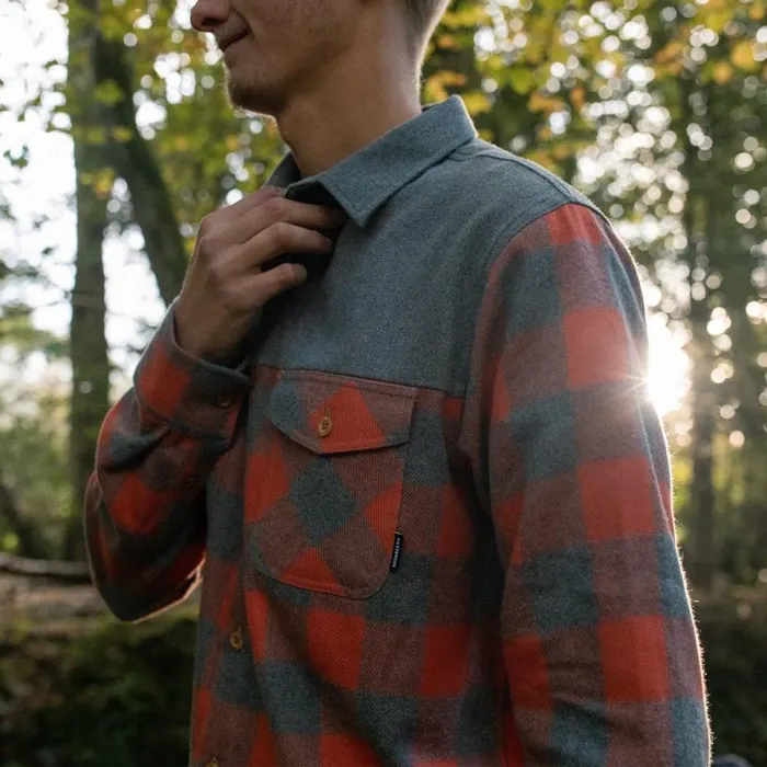 Passenger Clothing Bozeman Shirt Buffalo Check Orange Men Shirts
