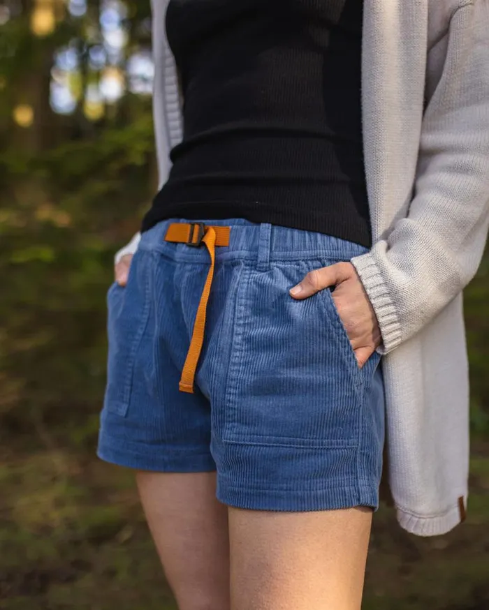 Passenger Clothing Del Sur Cord Shorts Stone Blue Women Shorts