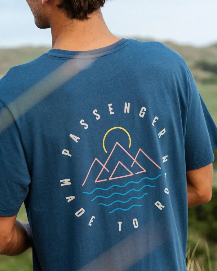 Passenger Clothing Escapism Recycled Cotton TShirt Dark Denim Men TShirts and Vests