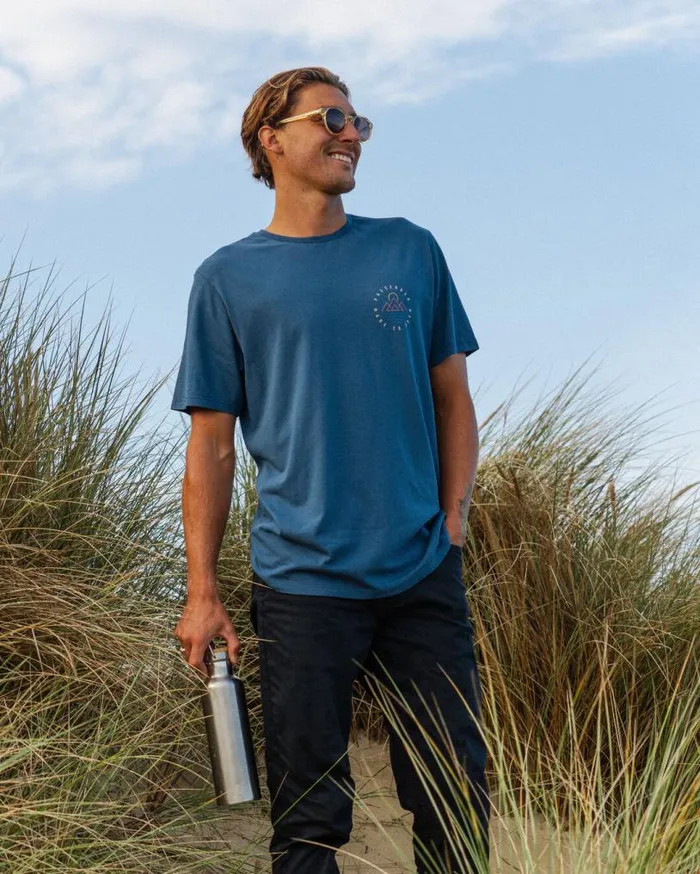 Passenger Clothing Escapism Recycled Cotton TShirt Dark Denim Men TShirts and Vests