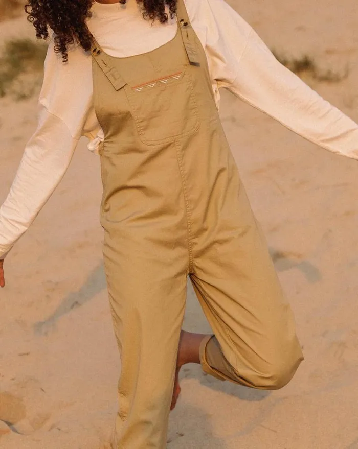 Passenger Clothing Faye Organic Cotton Dungarees Biscuit Women Dungarees and Trousers