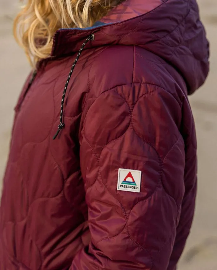 Passenger Clothing Flora 20 Long Recycled Insulated Parka Wine Women Jackets