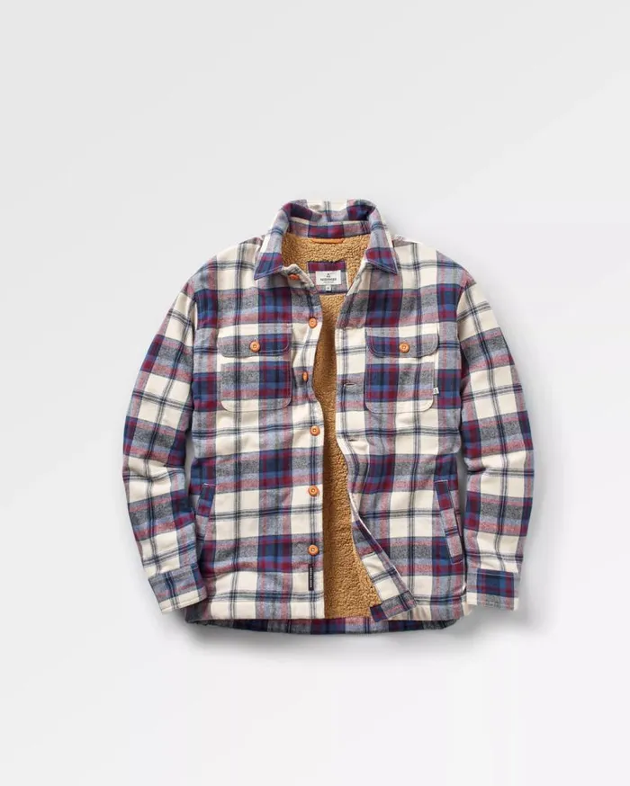 Passenger Clothing Freestyle SherpaLined Overshirt Vintage White Men Shirts