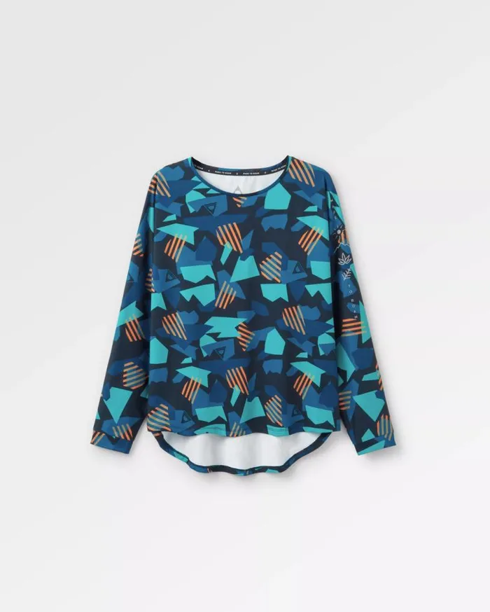 Passenger Clothing Hatha Recycled Active Top Deep Navy Camo Women Activewear
