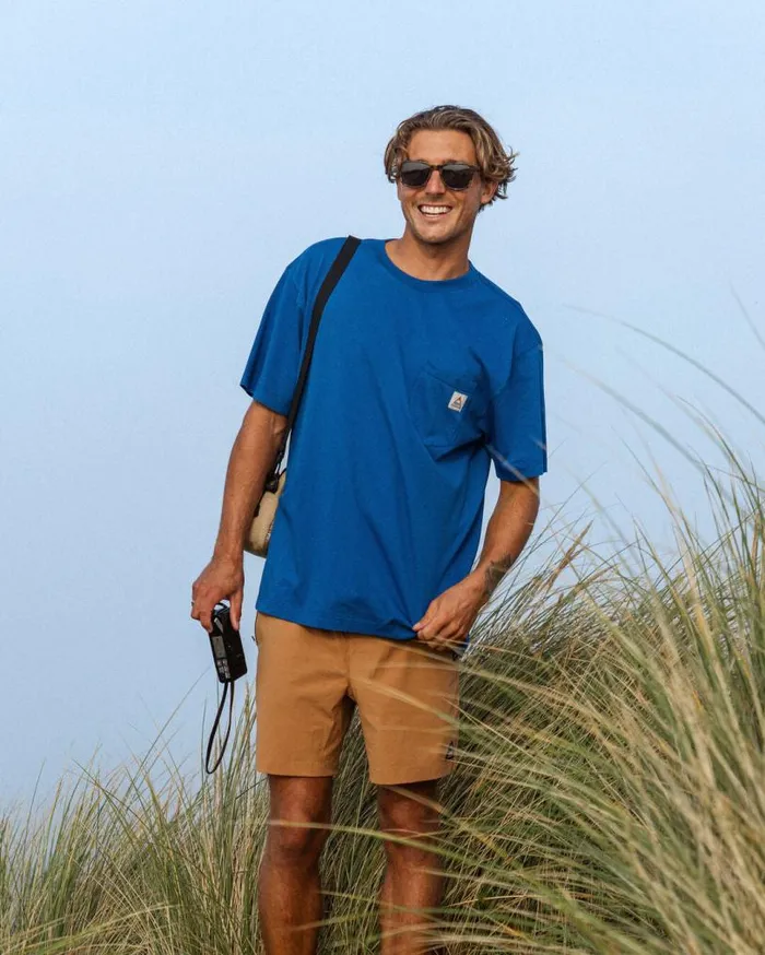 Passenger Clothing Heritage Recycled Relaxed Fit TShirt True Blue Men TShirts and Vests
