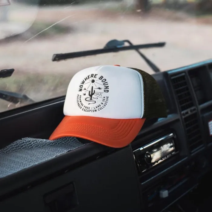 Passenger Clothing Land and Sea Snapback Trucker Cap Sunrise Orange WomenMen Caps and Hats