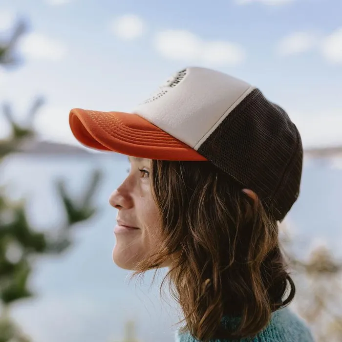Passenger Clothing Land and Sea Snapback Trucker Cap Sunrise Orange WomenMen Caps and Hats