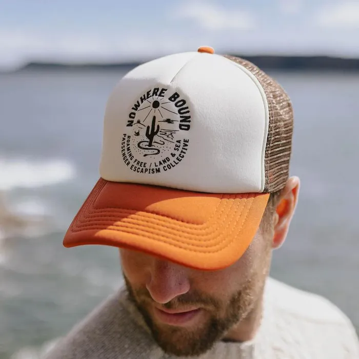 Passenger Clothing Land and Sea Snapback Trucker Cap Sunrise Orange WomenMen Caps and Hats