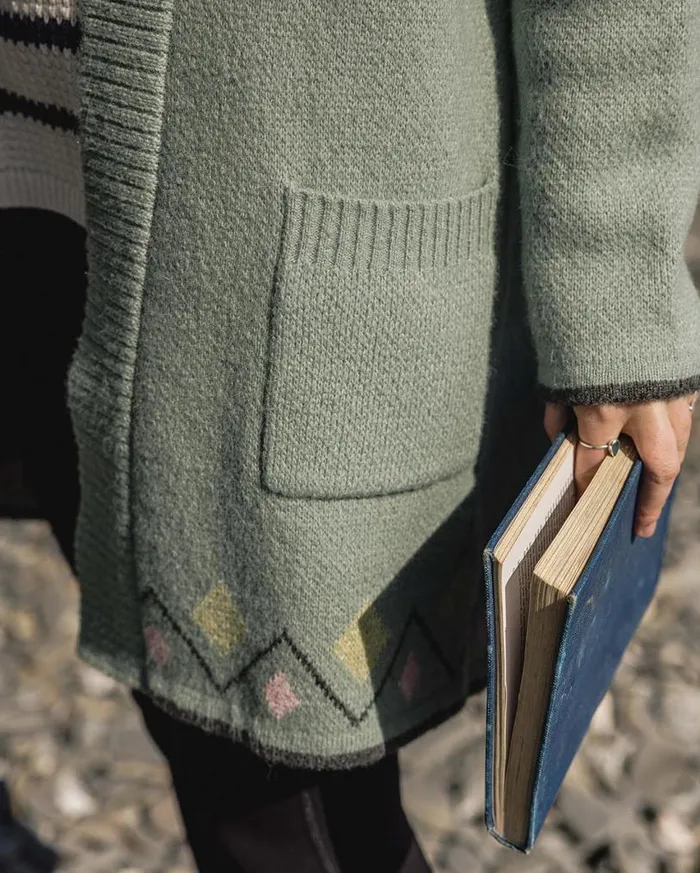 Passenger Clothing Leif Recycled Yarn Cardigan Pistachio Women Knitwear