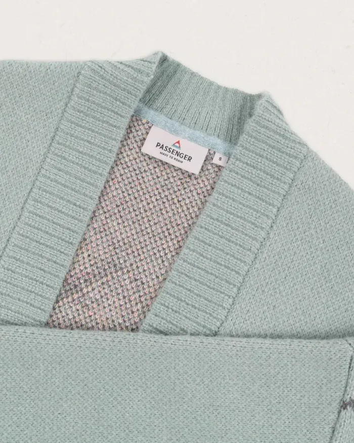 Passenger Clothing Leif Recycled Yarn Cardigan Pistachio Women Knitwear