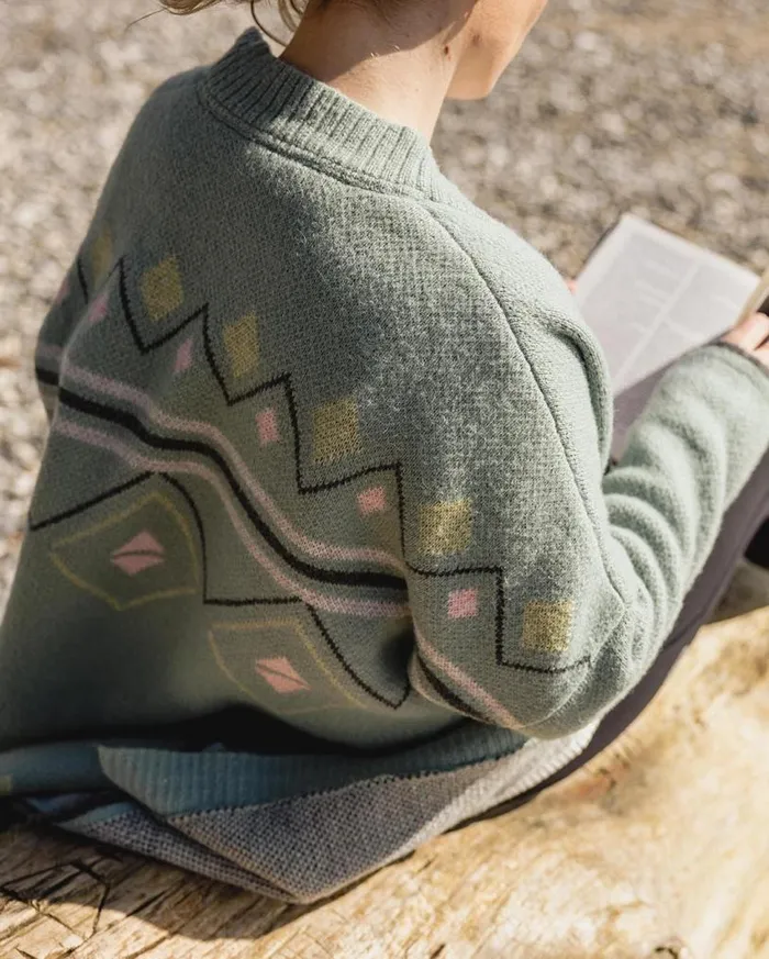 Passenger Clothing Leif Recycled Yarn Cardigan Pistachio Women Knitwear