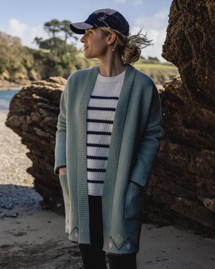 Passenger Clothing Leif Recycled Yarn Cardigan Pistachio Women Knitwear
