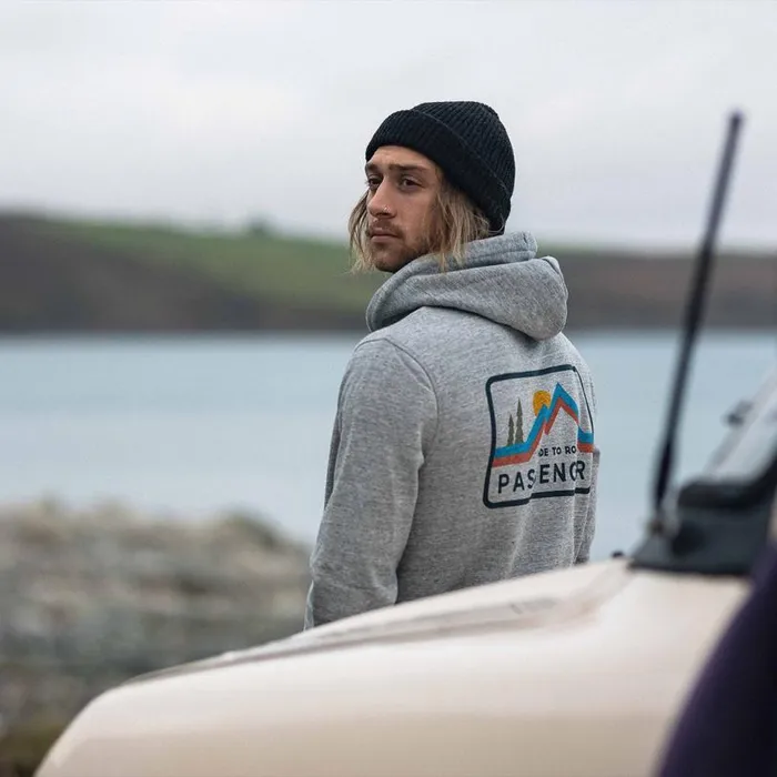 Passenger Clothing Made To Roam Recycled Hoodie Grey Marl Men Hoodies and Sweatshirts