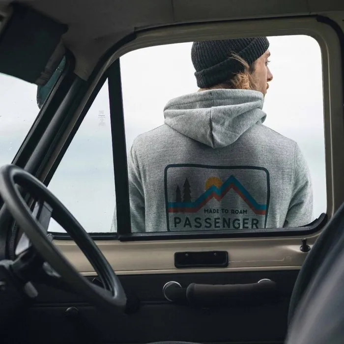 Passenger Clothing Made To Roam Recycled Hoodie Grey Marl Men Hoodies and Sweatshirts