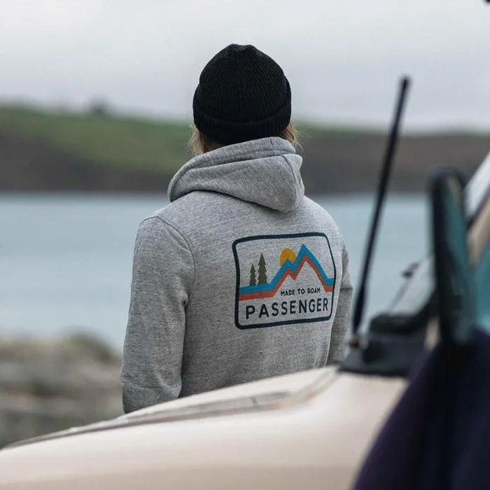 Passenger Clothing Made To Roam Recycled Hoodie Grey Marl Men Hoodies and Sweatshirts