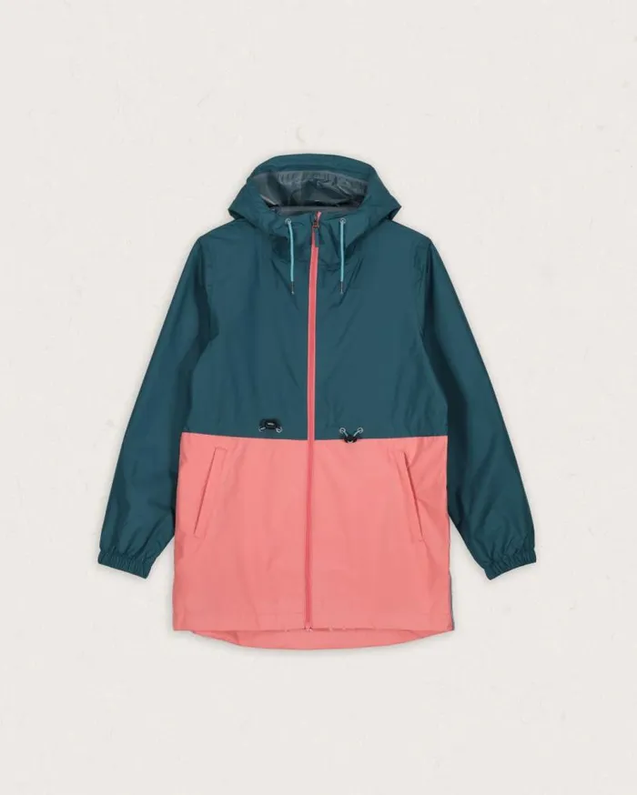 Passenger Clothing Nimbin Recycled Full Zip Water Resistant Jacket Mediterranean Women Activewear