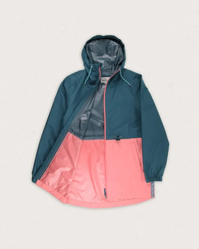Passenger Clothing Nimbin Recycled Full Zip Water Resistant Jacket Mediterranean Women Activewear