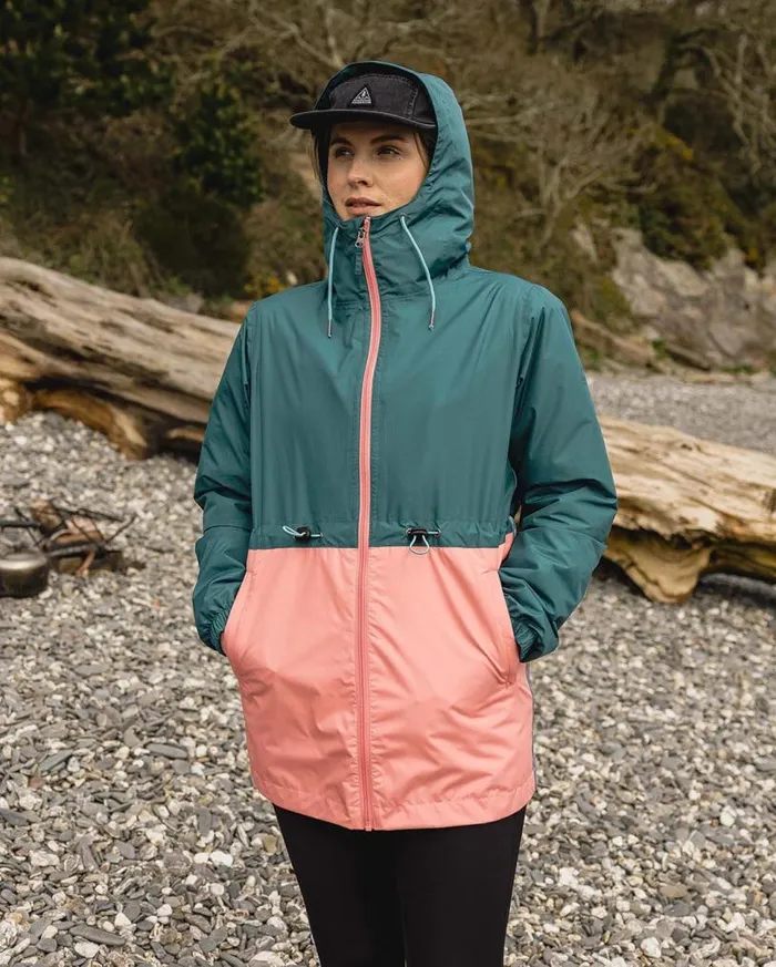 Passenger Clothing Nimbin Recycled Full Zip Water Resistant Jacket Mediterranean Women Activewear
