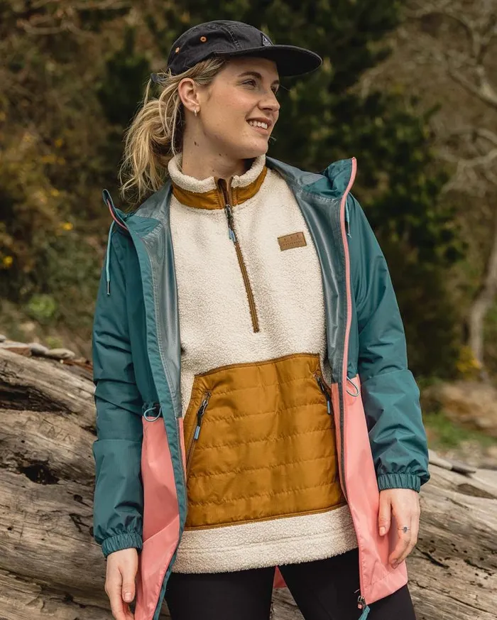 Passenger Clothing Nimbin Recycled Full Zip Water Resistant Jacket Mediterranean Women Activewear