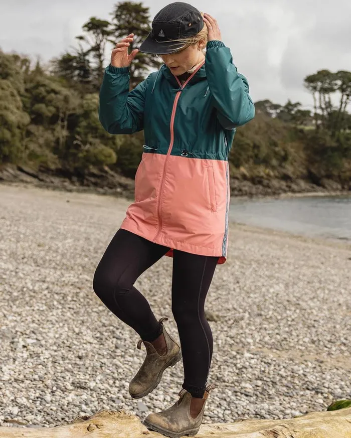 Passenger Clothing Nimbin Recycled Full Zip Water Resistant Jacket Mediterranean Women Activewear