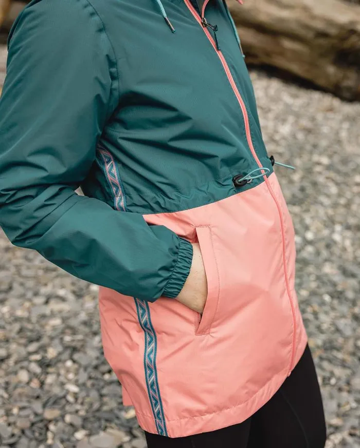 Passenger Clothing Nimbin Recycled Full Zip Water Resistant Jacket Mediterranean Women Activewear
