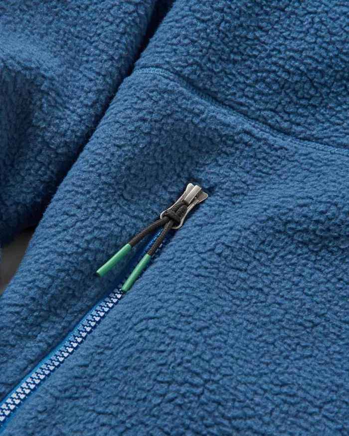 Passenger Clothing North Coast 20 Full Zip Recycled Sherpa Fleece Dark Denim Women Fleece