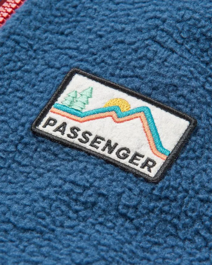 Passenger Clothing North Coast 20 Full Zip Recycled Sherpa Fleece Dark Denim Women Fleece