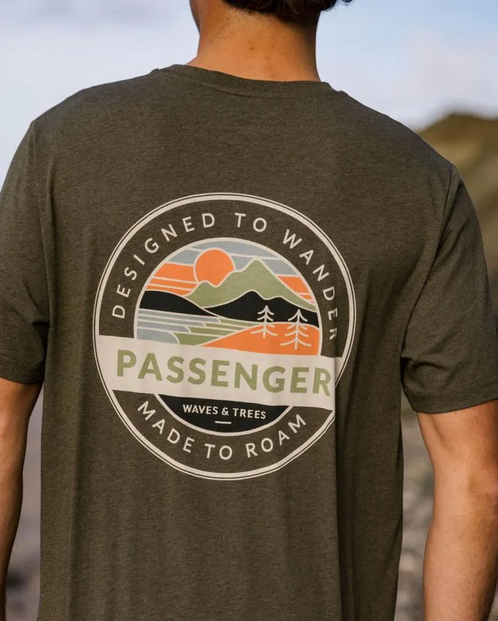 Passenger Clothing Odyssey Organic Cotton TShirt Khaki Marl Men TShirts and Vests