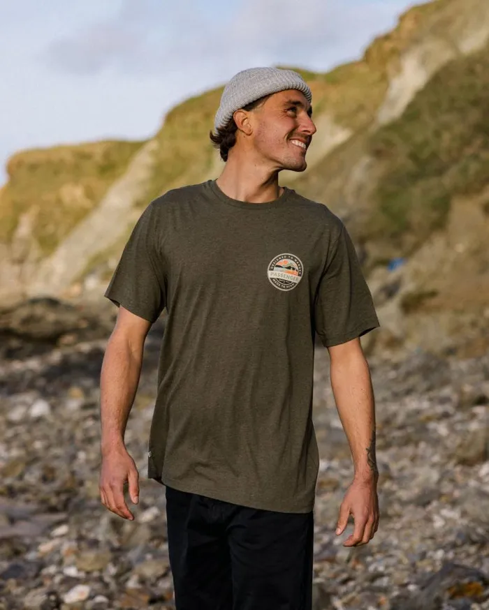 Passenger Clothing Odyssey Organic Cotton TShirt Khaki Marl Men TShirts and Vests
