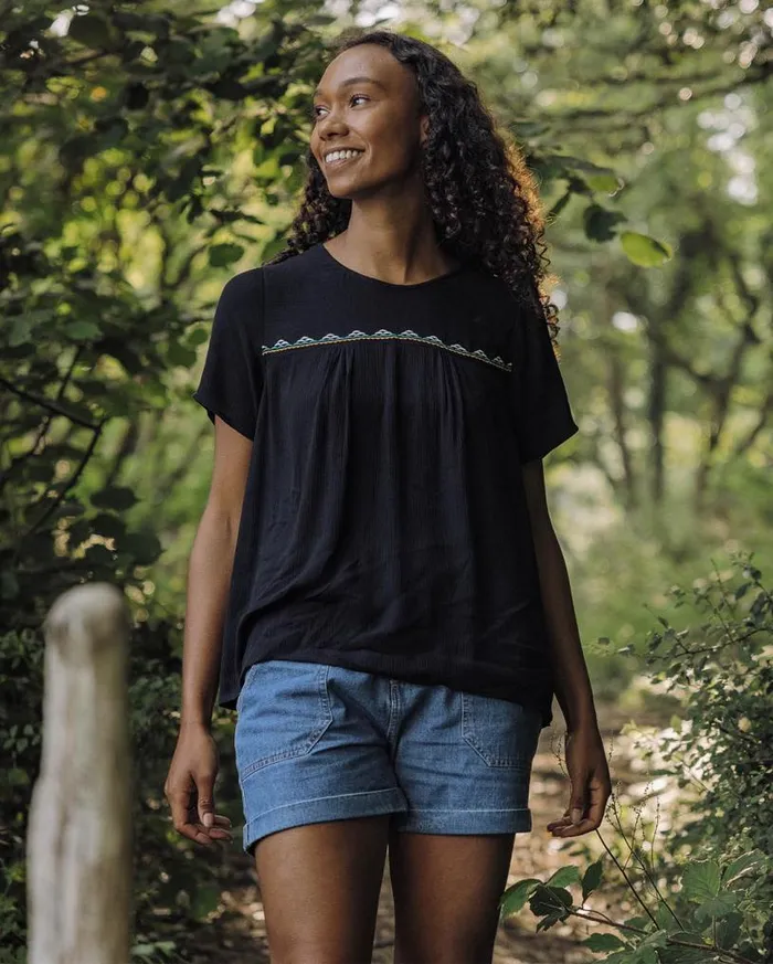 Passenger Clothing Petal Top Black Women Tops and TShirts
