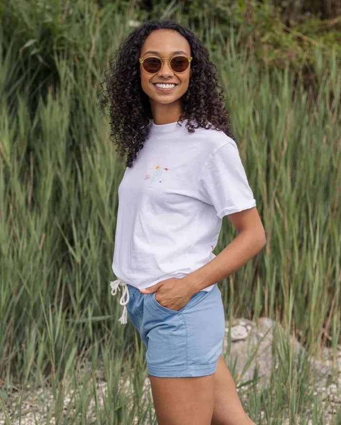 Passenger Clothing Santosa Twill Short Blue Shadow Women Shorts