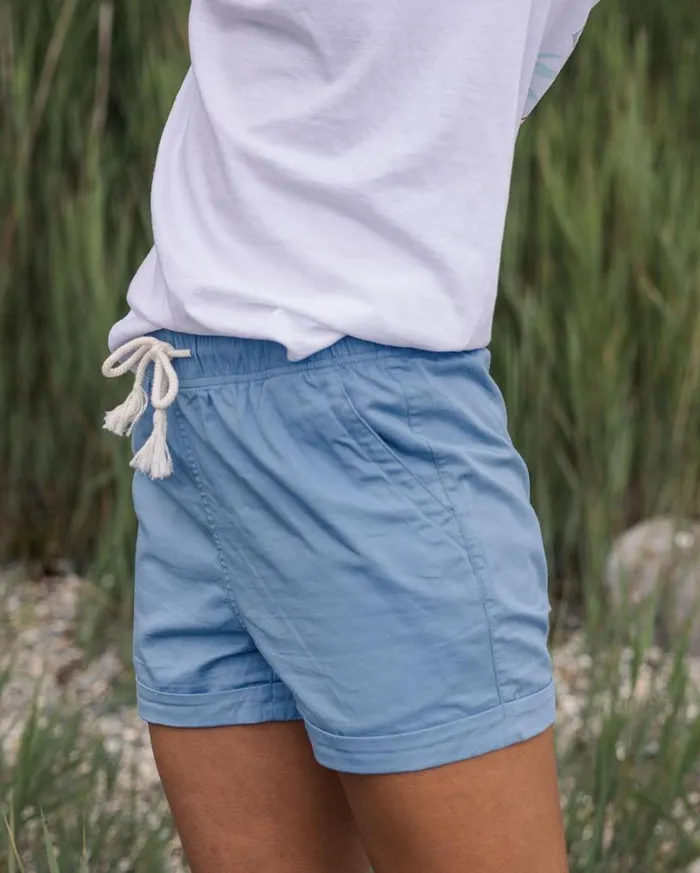 Passenger Clothing Santosa Twill Short Blue Shadow Women Shorts