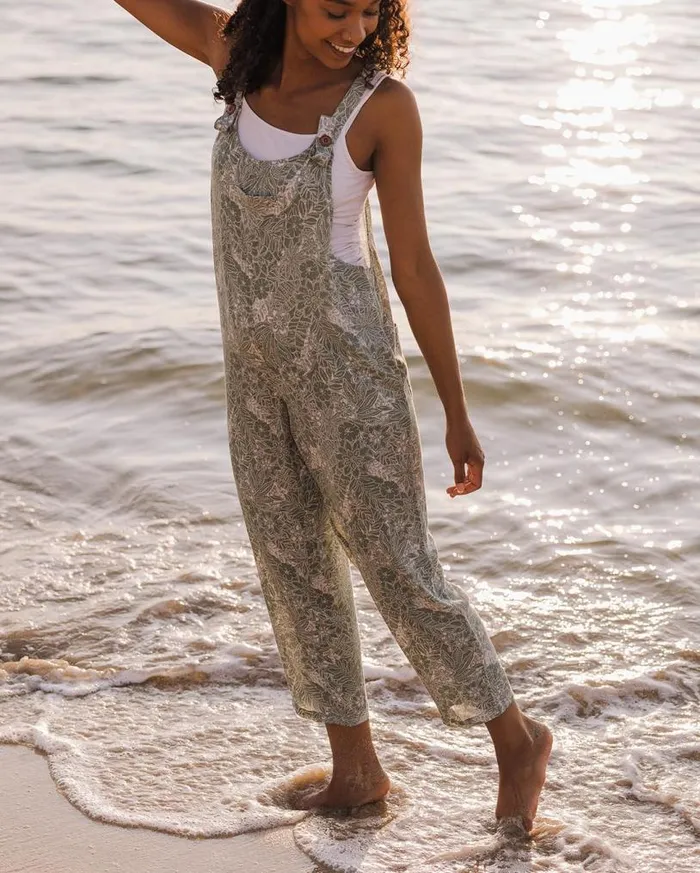 Passenger Clothing Serenity Organic Cotton Dungarees Pistachio Floral Women Dungarees and Trousers Passenger Clothing Serenity Organic Cotton Dungarees Pistachio Floral Women Dungarees and Trousers
