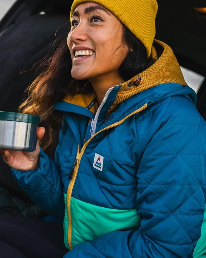 Passenger Clothing Singletrack Recycled Thermore Insulated Jacket Corsair Blue Jungle Green Women Activewear