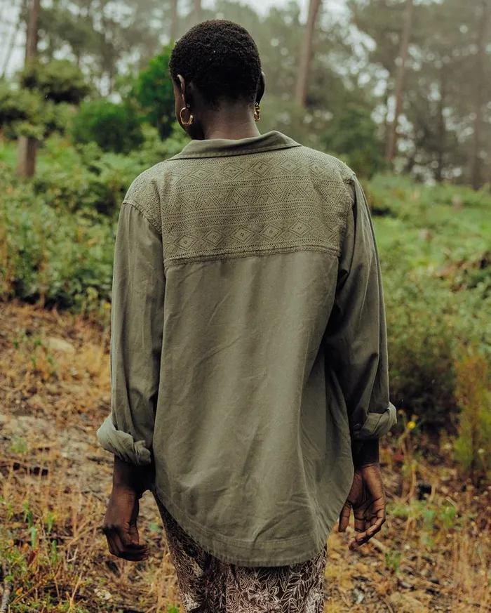 Passenger Clothing Stardust Organic Cotton Ls Shirt Dusty Olive Women Shirts